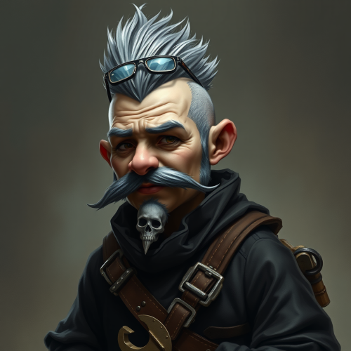 A Gnome Wizard with Mohawk and Welder's Glasses