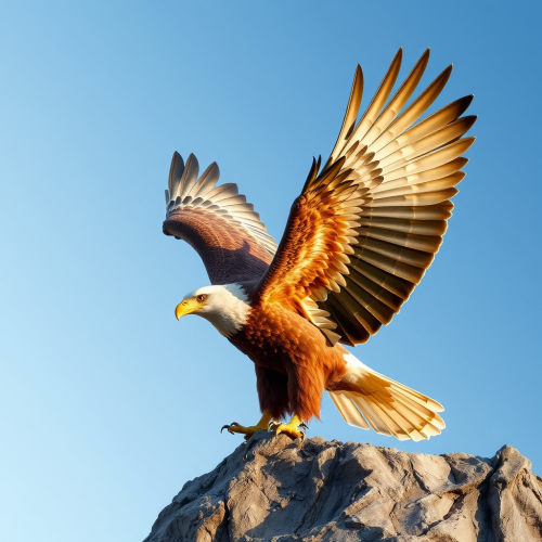 A Golden Eagle Soaring Over a Landscape