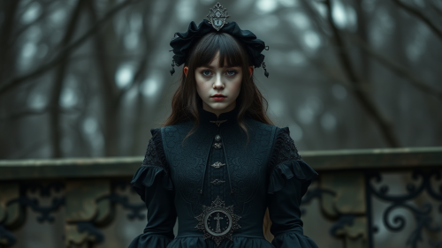 A Gothic Style Dressed Girl