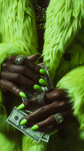 A Handsome Man Wearing A Shiny Green Suit