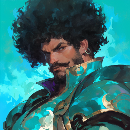 A Handsome Man in Anime Style Portrait