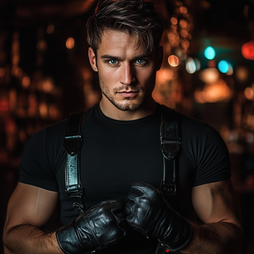 A Handsome Man in Black Attire at Nightclub