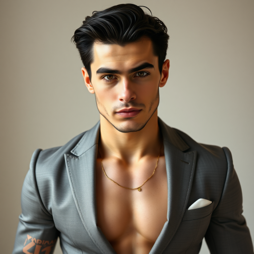 A Handsome Man with Wavy Hair and Six Packs