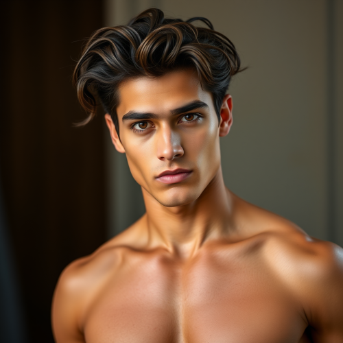 A Handsome Tall Man with Tan Skin and Abs