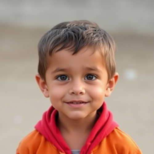 A Happy 6-Year-Old Boy Smiling Greatly