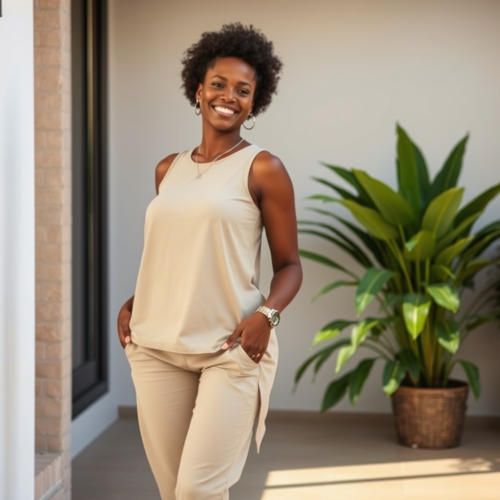 A Happy African Woman Begins Weight Loss Journey