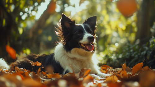 A Happy Border Collie Playing in Mexican Forest