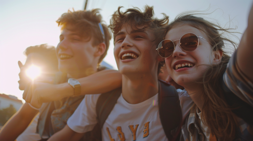 A Happy Group of Teenagers Celebrating their Journey