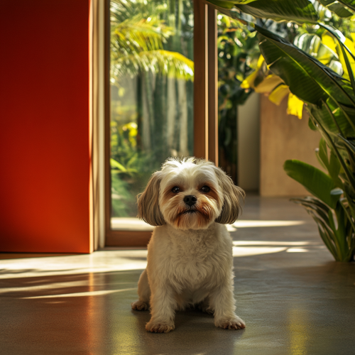 A Happy Shih Tzu Strikes Superhero Pose