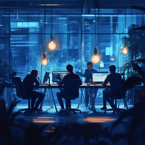 A Harmonious Workplace Showing Collaboration and Satisfaction