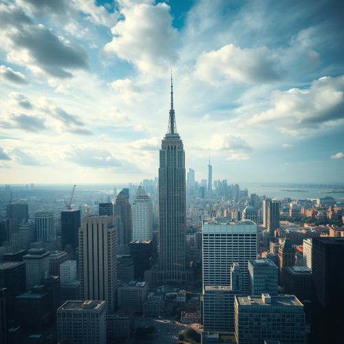 A High Resolution Bird's-Eye View of City Skyline