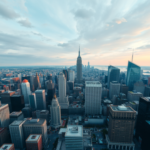 A High-Resolution Bird's-Eye View of City Skyline