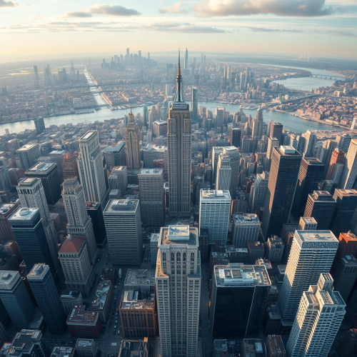 A High-Resolution Bird's-Eye View of City Skyline