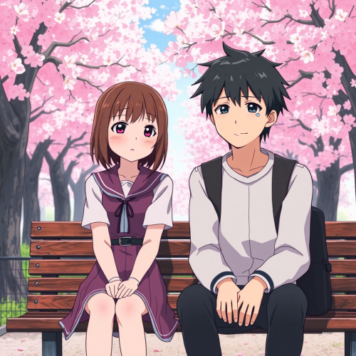 A High School Boy and Girl in Japan
