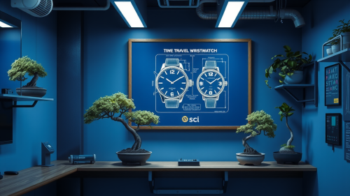 A High-Tech Lab with Bonsai Plants