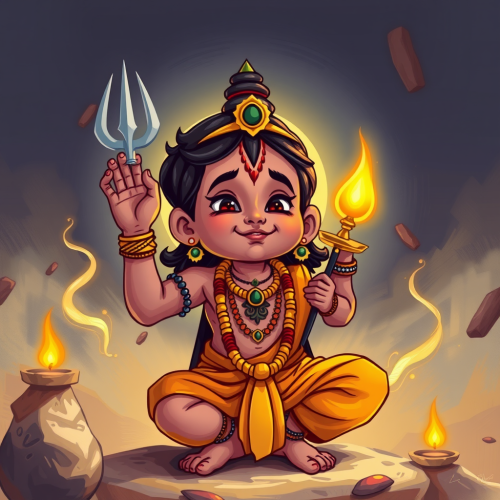 A Hindu boy worships Lord Shiva in various styles.