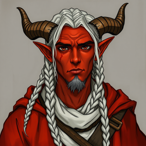 A Humble, Poor Red Tiefling Paladin Illustration