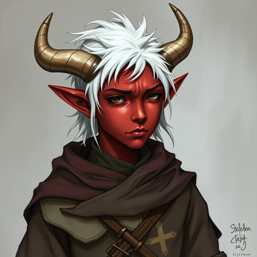A Humble Tiefling Paladin with White Hair