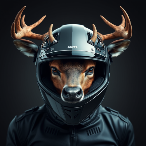 A Hyper-Realistic Deer Face Motorcycle Helmet
