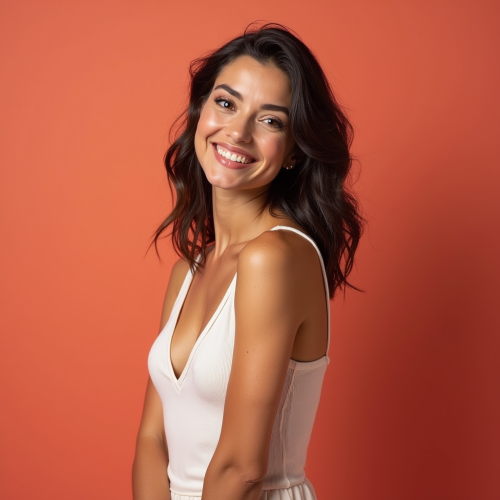 A Joyful Marketing Professional on Plain Background