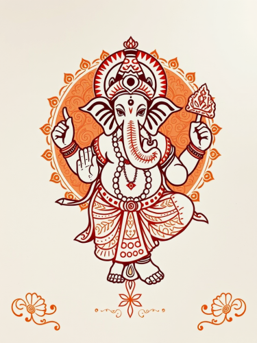 A Kalamkari Design of Lord Ganesha