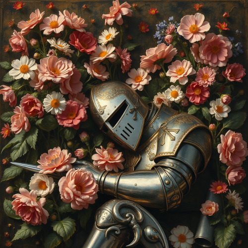 A Knight Resting in Blooming Flowers