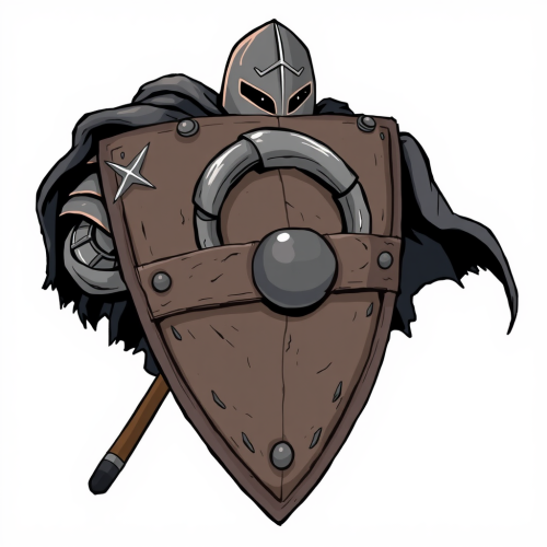 A Knight Wearing Ring Mail Armor Holds Shield