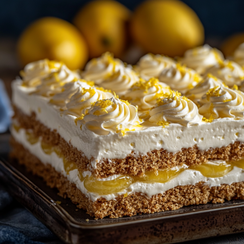 A Lemon Icebox Cake with Creamy Layers