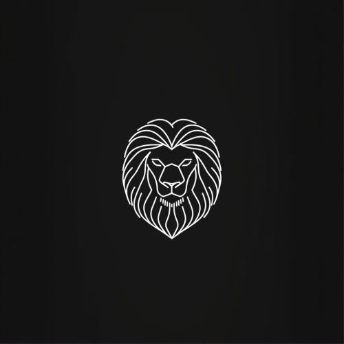 A Lion's Head Logo in Geometric Style