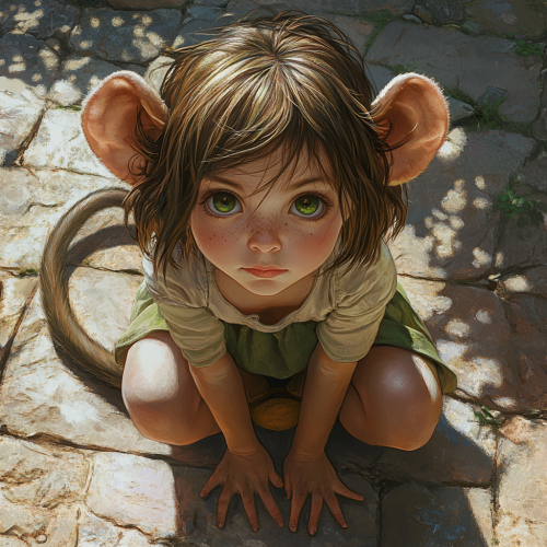 A Little Girl with Monkey Features on Sunny Day
