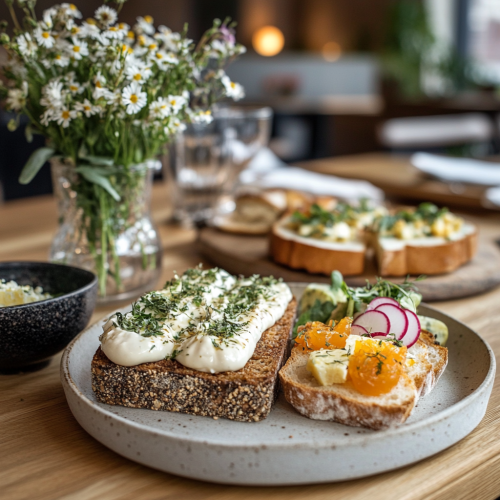 A Luxurious Danish Smørrebrød Setting in Detail