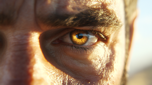 Close up shot of mans eyes