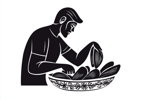 A Man Opens Mussels in Slavic Style