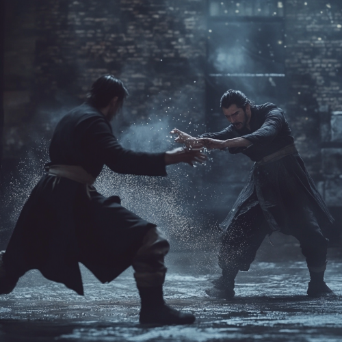 A Man Predicts Enemy's Move in Dramatic Battle