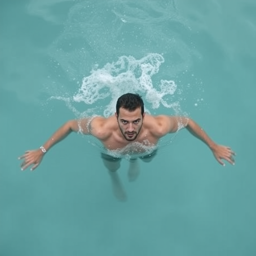 A Man Swimming