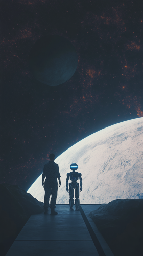 A Man and Marvin Hitchhike in Space