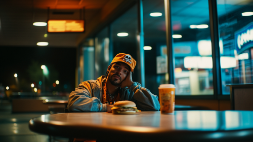A Man in Pirate Costume at Burger King