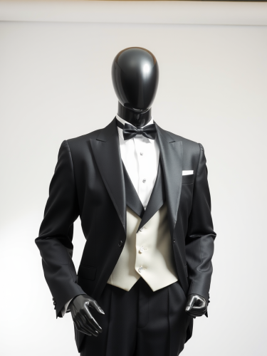 A Mannequin Displaying a Perfect Black Tuxedo