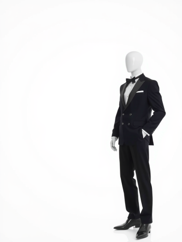 A Mannequin Sporting a Perfectly Fitted Black Tuxedo