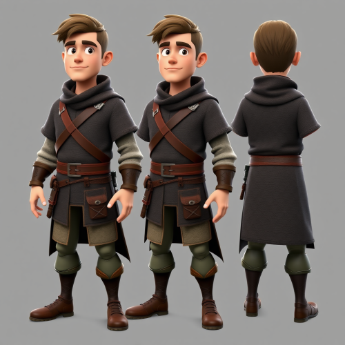 A Medieval Cartoon Scout Ready for Rigging