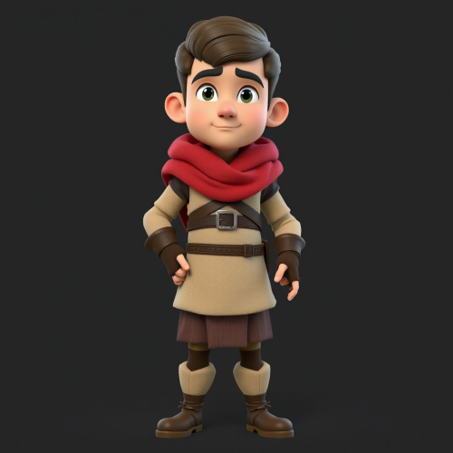 A Medieval Scout Character in T-Pose