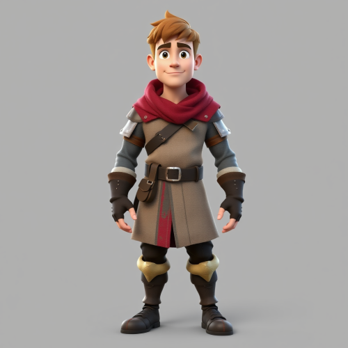 A Medieval Scout in T-Pose for Rigging