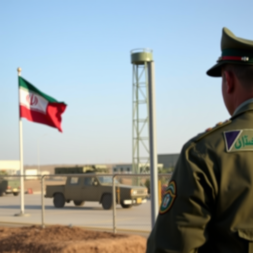A Military Man Guarding Iran's Revolutionary Base