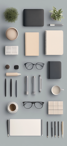 A Minimalistic Work Desk in Soft Tones