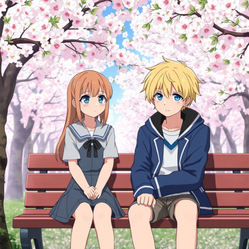 A Modest High School Girl and Boy in Japan