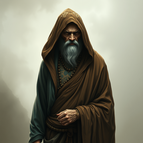 A Monk in Fantasy Themed Tattoos and Robes