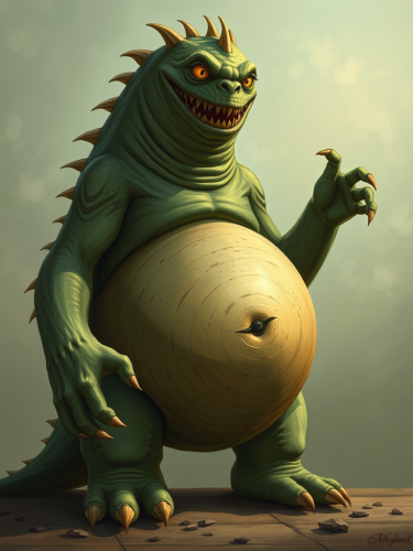 A Monster Inside a Pregnant Belly