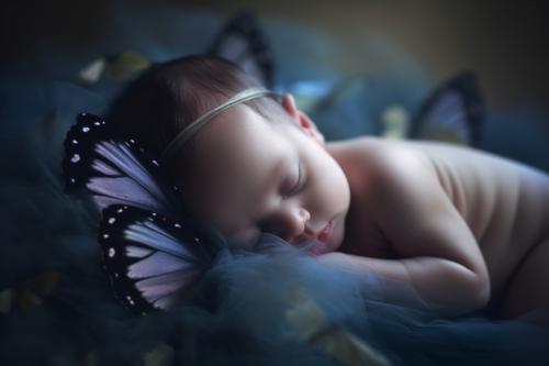 A Newborn Baby with Butterfly Wings