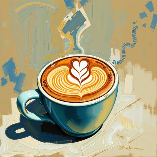 A Painting of Multicolor Latte Art