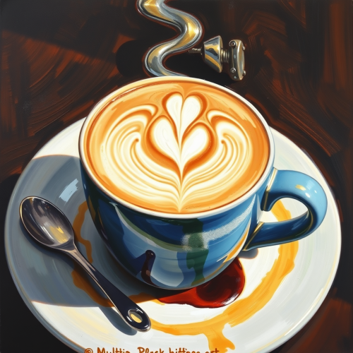 A Painting of Multicolored Latte Art